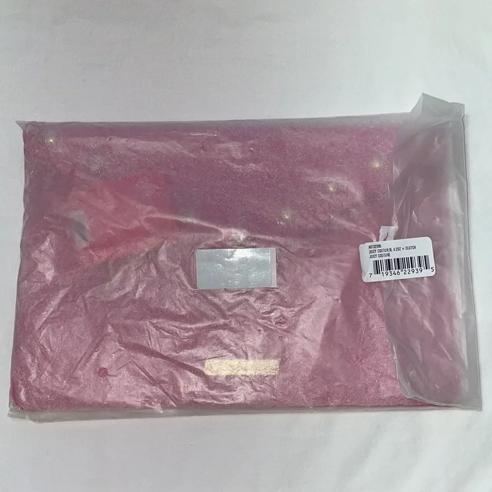 New Juicy Couture Pink with Gold Embellishments Clutch Handbag